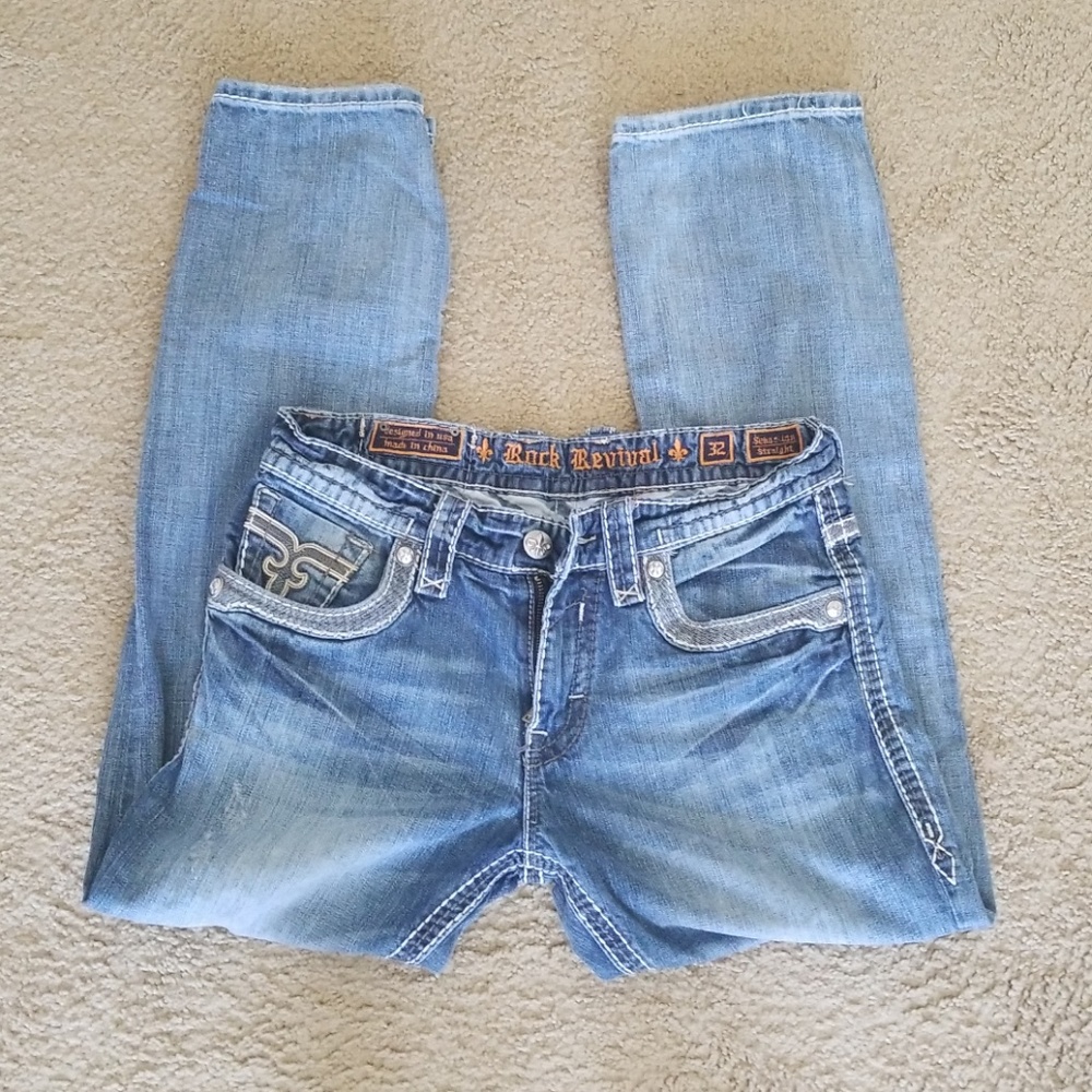 Mens Rock Revival Jeans
